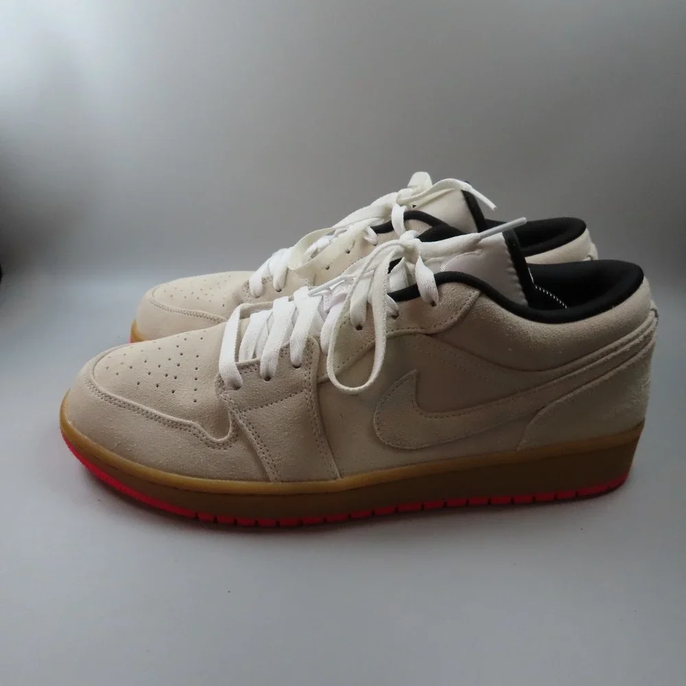 Nike Air Jordan 1 Retro Low Gray White Gum Hyper Pink 553558-119 Men's Size‎ 12